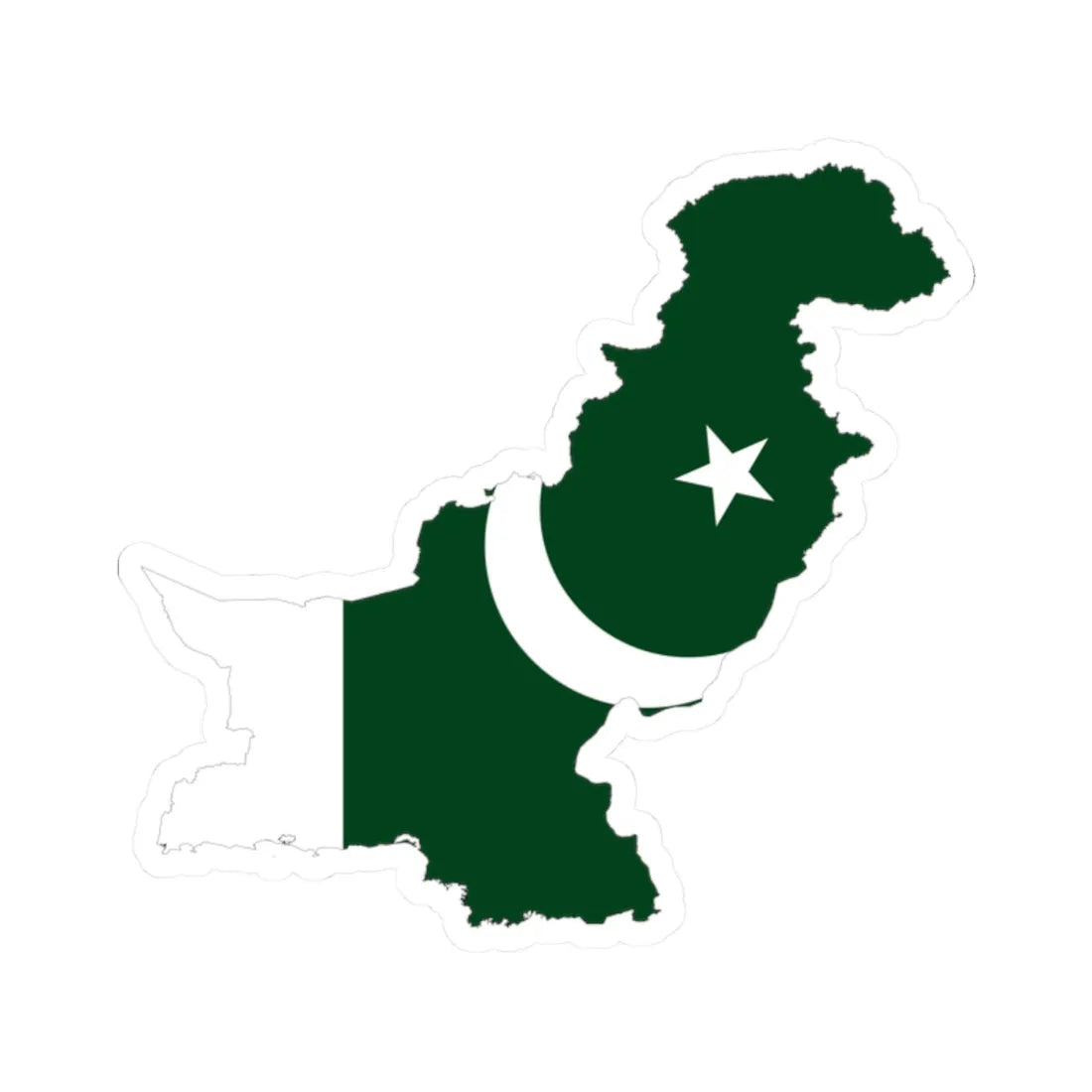 Pakistan-Flagmap (Pakistan) STICKER Vinyl Kiss-Cut Decal 2 Inch White - The Sticker Space