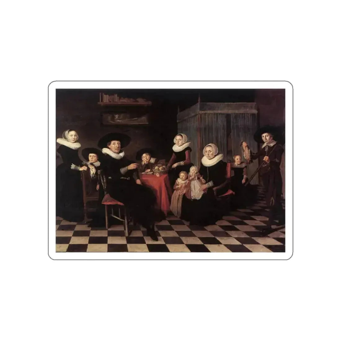 PALAMEDESZ., Anthonie - Family Portrait (Artwork) STICKER Vinyl Die-Cut Decal White Die-Cut 2 Inch - The Sticker Space