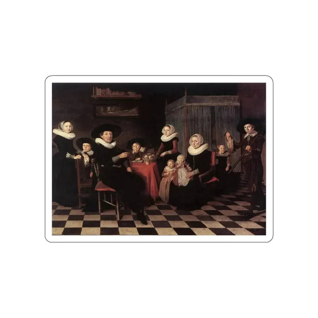 PALAMEDESZ., Anthonie - Family Portrait (Artwork) STICKER Vinyl Die-Cut Decal White Die-Cut 4 Inch - The Sticker Space