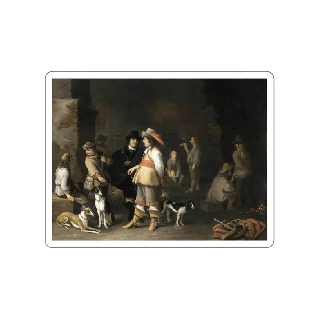 PALAMEDESZ., Anthonie - Guardroom Interior (Artwork) STICKER Vinyl Die-Cut Decal - The Sticker Space