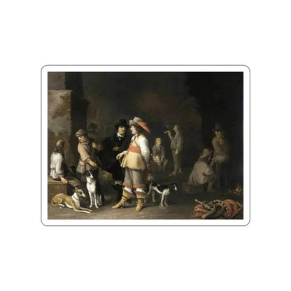 PALAMEDESZ., Anthonie - Guardroom Interior (Artwork) STICKER Vinyl Die-Cut Decal White Die-Cut 5 Inch - The Sticker Space