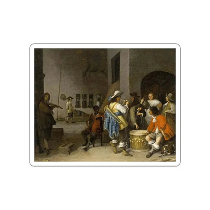 PALAMEDESZ., Anthonie - Guardroom Scene (Artwork) STICKER Vinyl Die-Cut Decal White Die-Cut 5 Inch - The Sticker Space