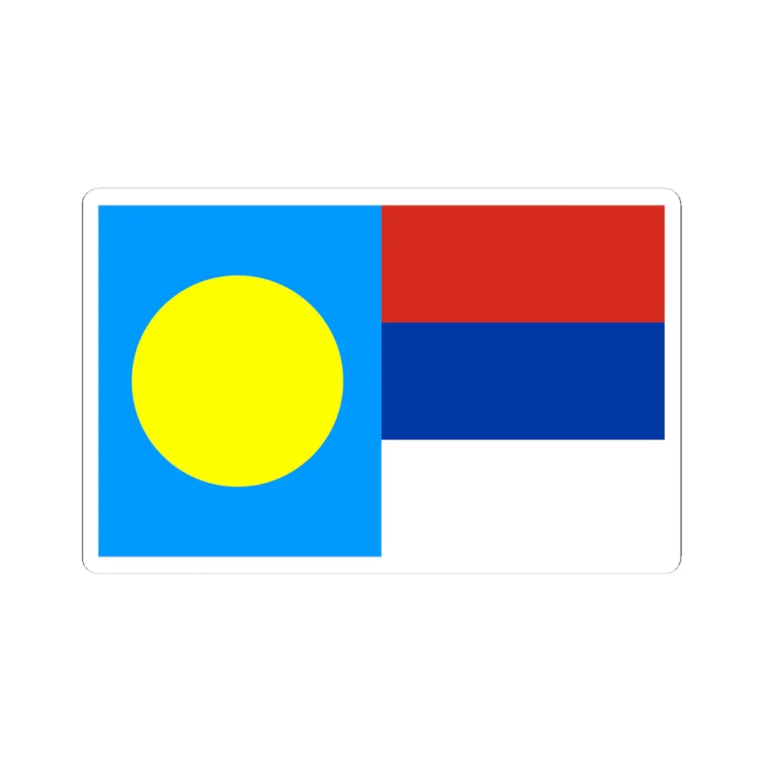 Palau-Serbia-Flags (Palau) STICKER Vinyl Kiss-Cut Decal 4 Inch White - The Sticker Space
