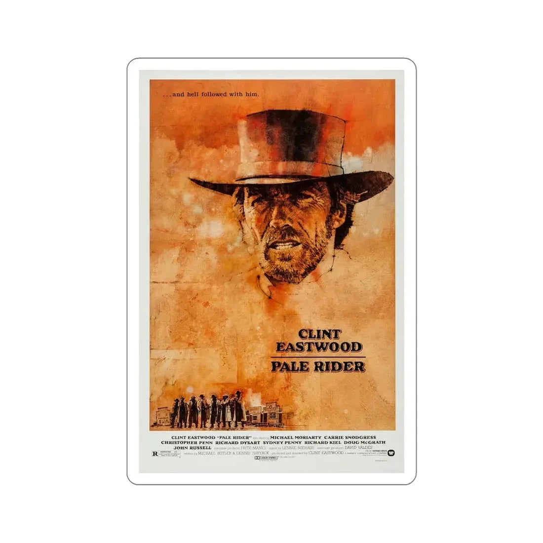 Pale Rider 1985 Movie Poster STICKER Vinyl Die-Cut Decal 6 Inch - The Sticker Space