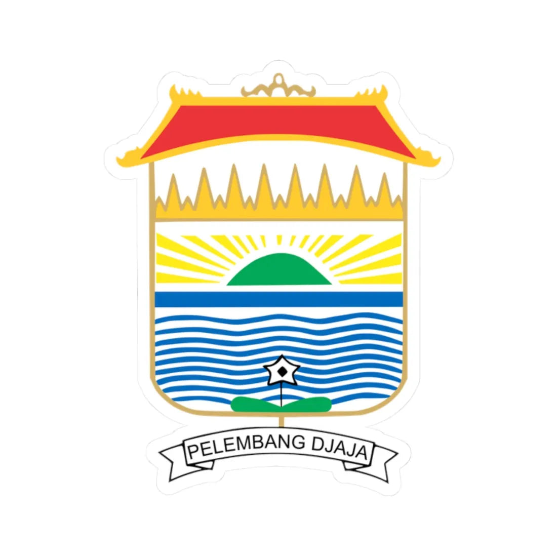 Palembang CoA (Indonesia) (Coat of Arms) STICKER Vinyl Kiss-Cut Decal 2 Inch White - The Sticker Space