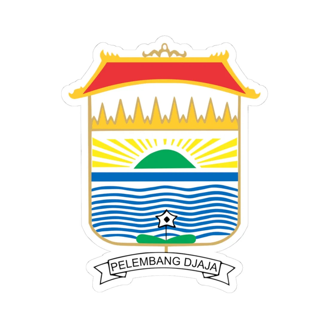 Palembang CoA (Indonesia) (Coat of Arms) STICKER Vinyl Kiss-Cut Decal 3 Inch White - The Sticker Space