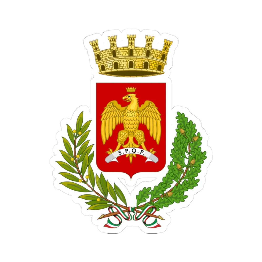 Palermo-Stemma 1999 (Italy) (Coat of Arms) STICKER Vinyl Kiss-Cut Decal 3 Inch White - The Sticker Space