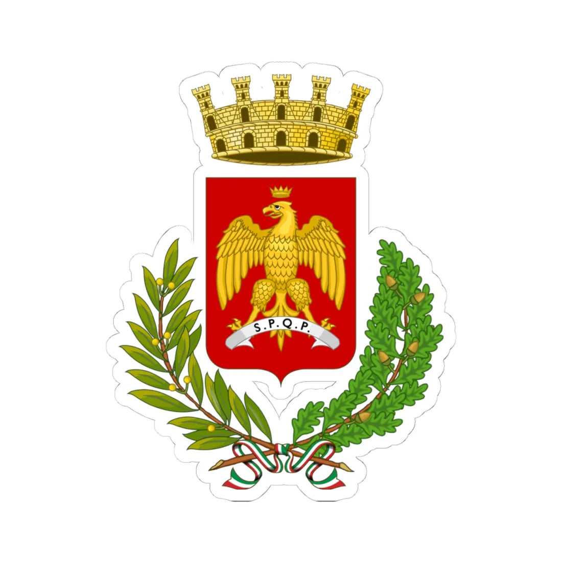 Palermo-Stemma 1999 (Italy) (Coat of Arms) STICKER Vinyl Kiss-Cut Decal 4 Inch White - The Sticker Space