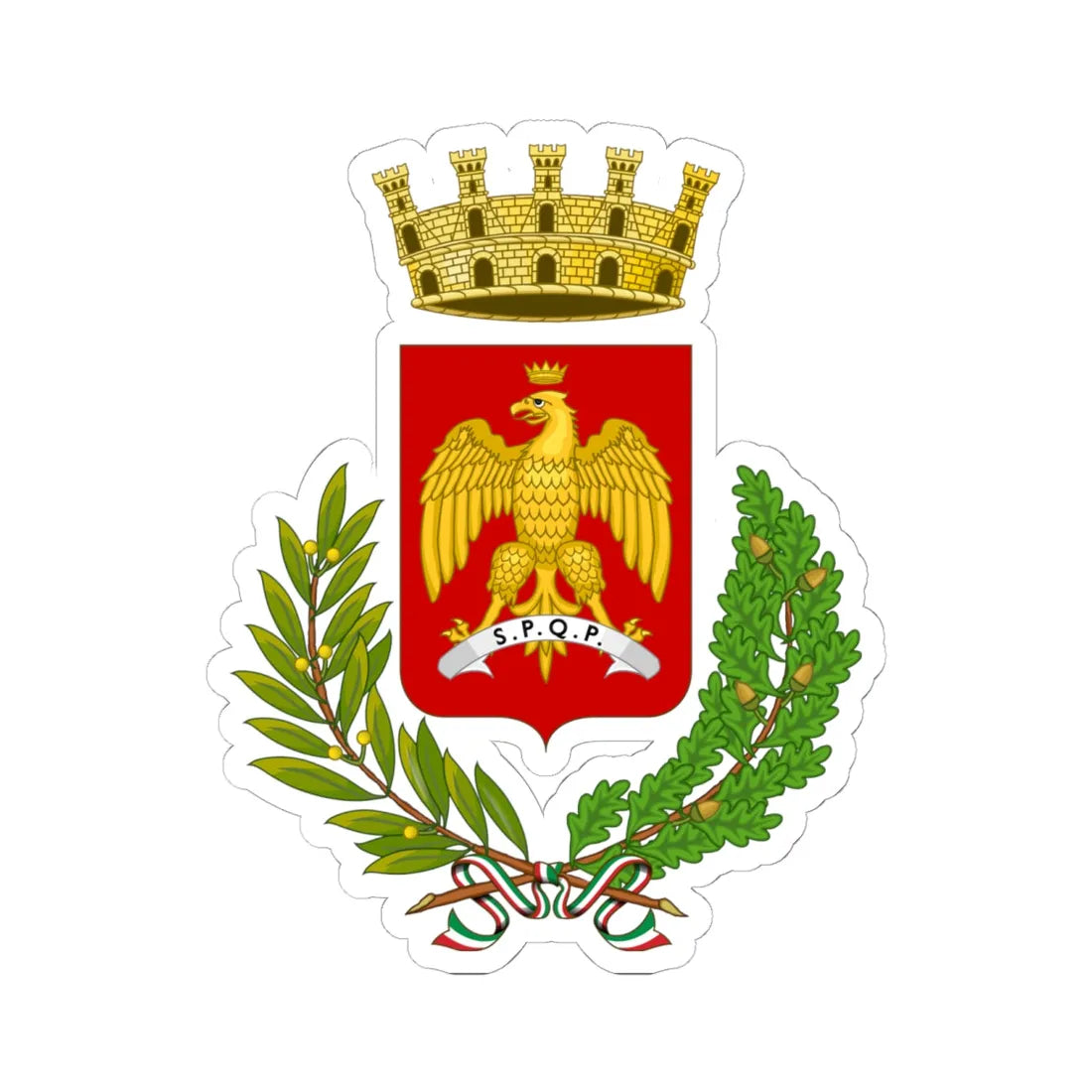 Palermo-Stemma 1999 (Italy) (Coat of Arms) STICKER Vinyl Kiss-Cut Decal 6 Inch White - The Sticker Space