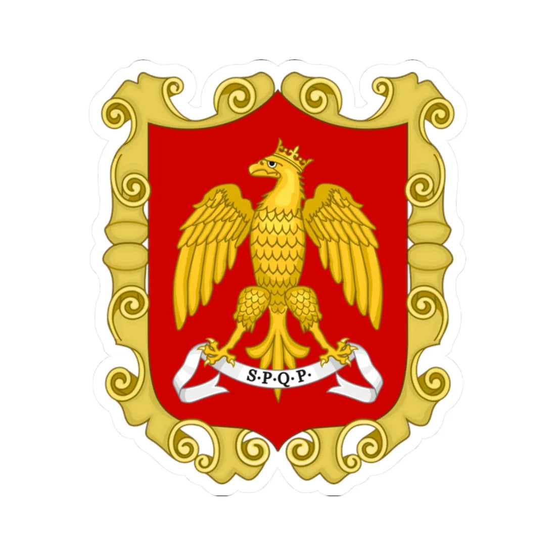 Palermo-Stemma-2 (Italy) (Coat of Arms) STICKER Vinyl Kiss-Cut Decal 2 Inch White - The Sticker Space