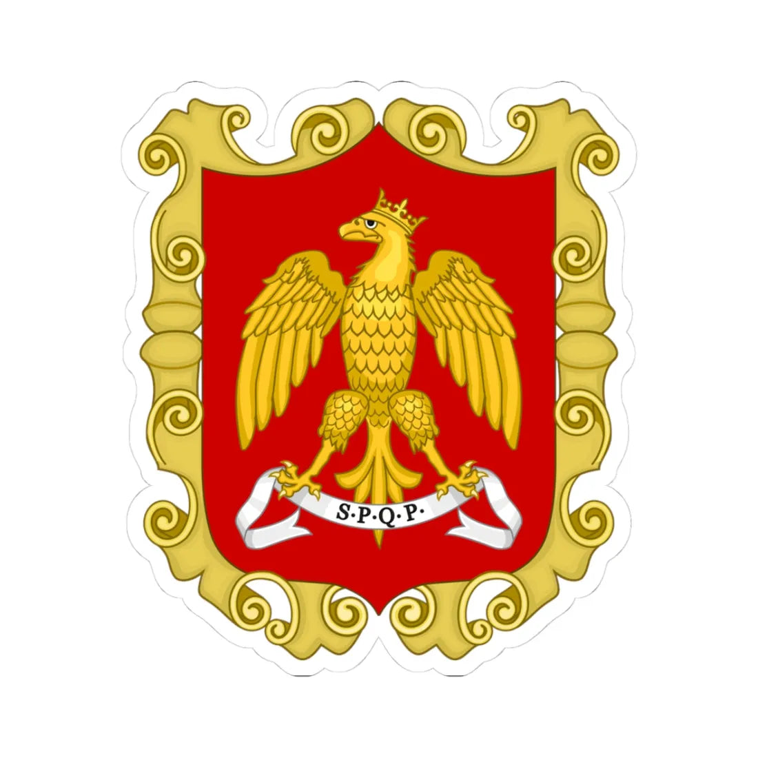 Palermo-Stemma-2 (Italy) (Coat of Arms) STICKER Vinyl Kiss-Cut Decal 3 Inch White - The Sticker Space