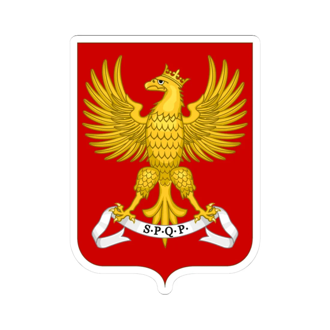 Palermo-Stemma-3 (Italy) (Coat of Arms) STICKER Vinyl Kiss-Cut Decal 3 Inch White - The Sticker Space