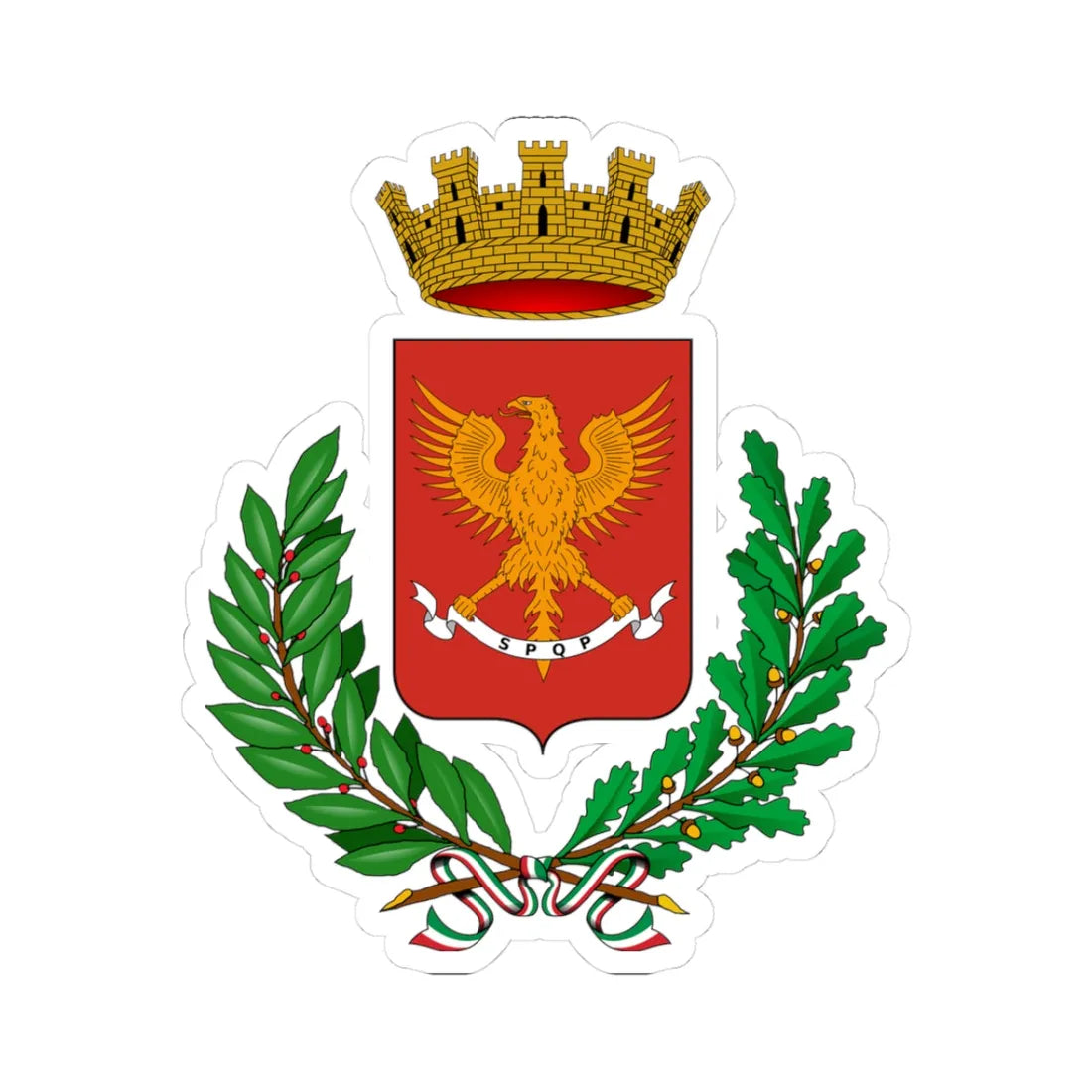 Palermo-Stemma (Italy) (Coat of Arms) STICKER Vinyl Kiss-Cut Decal 3 Inch White - The Sticker Space