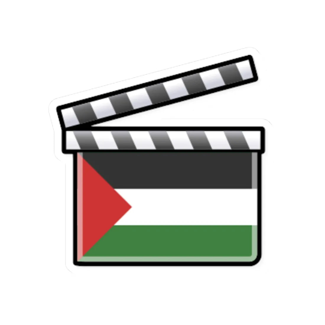 Palestine film clapperboard (Palestine) STICKER Vinyl Kiss-Cut Decal 4 Inch White - The Sticker Space
