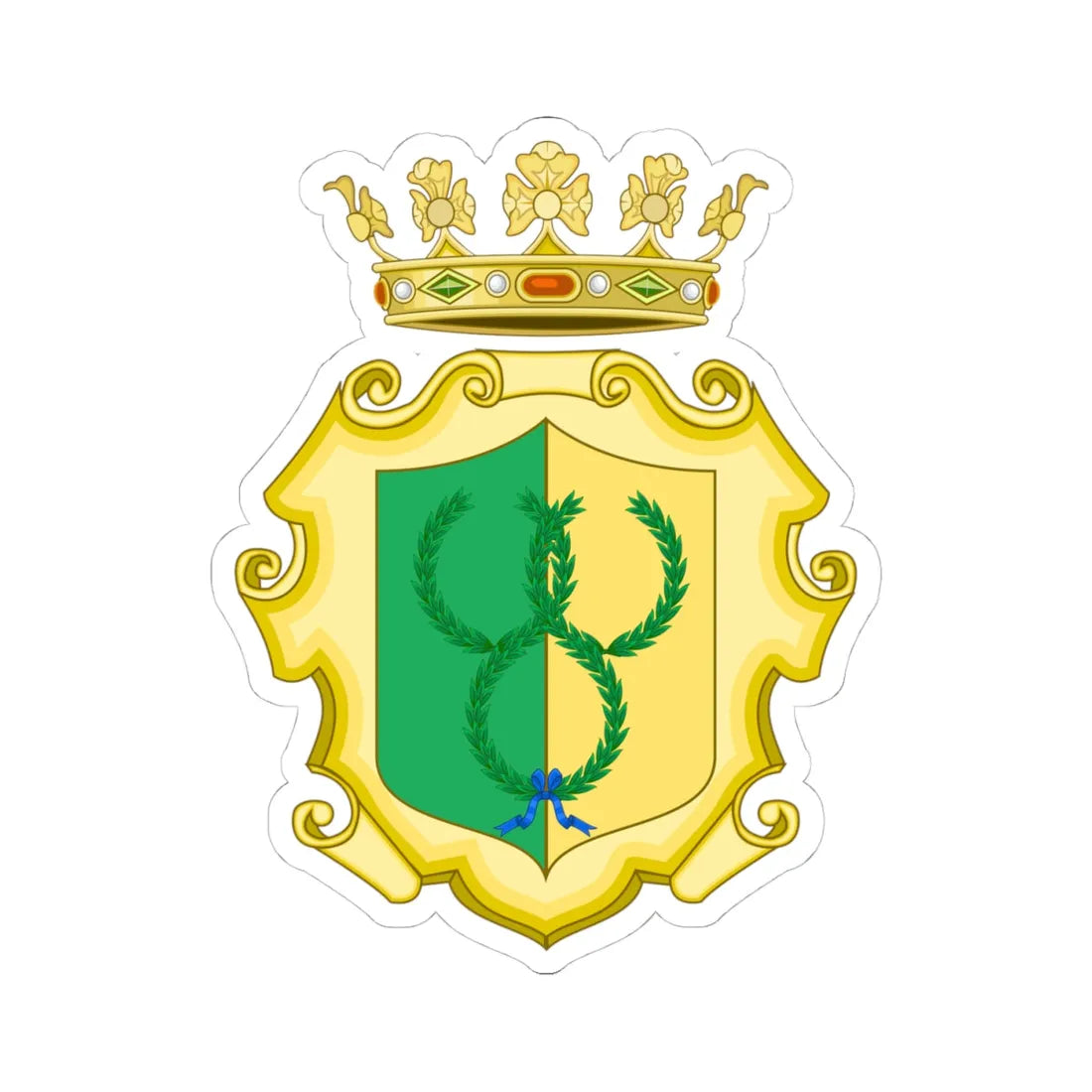 Palestrina-Stemma (Italy) (Coat of Arms) STICKER Vinyl Kiss-Cut Decal 4 Inch White - The Sticker Space