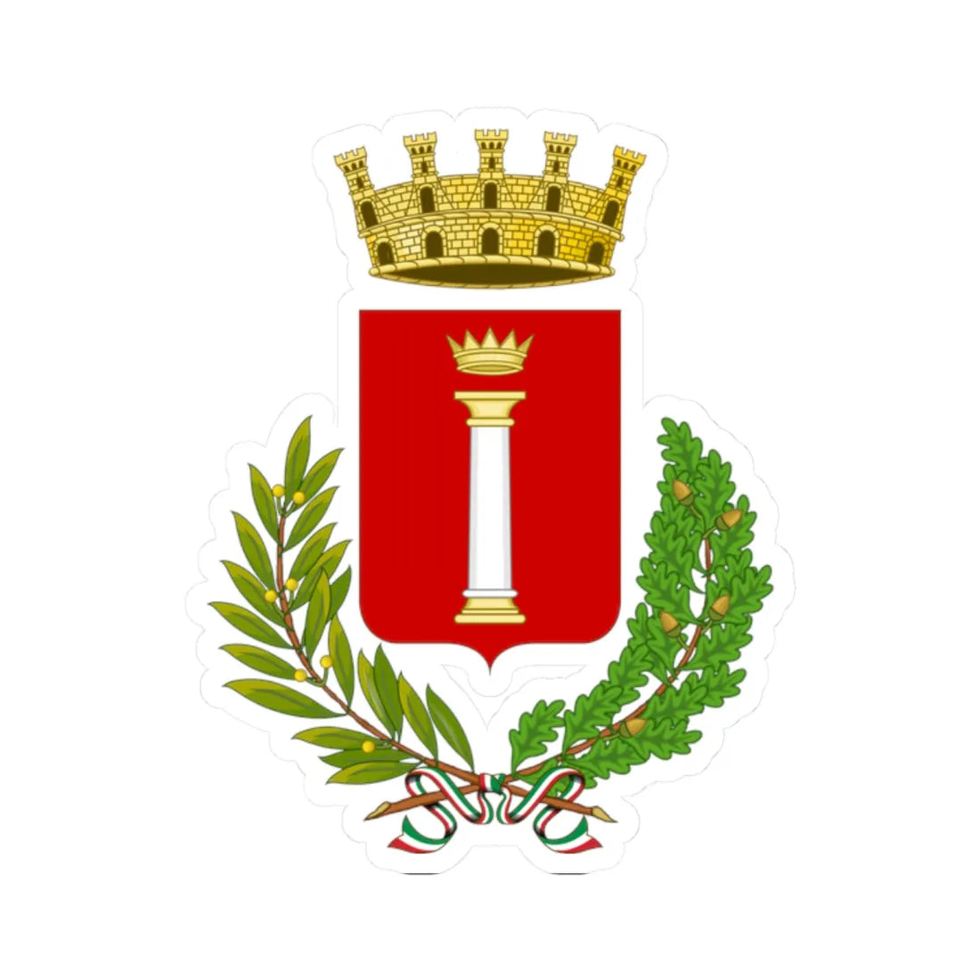 Paliano-Stemma (Italy) (Coat of Arms) STICKER Vinyl Kiss-Cut Decal 2 Inch White - The Sticker Space