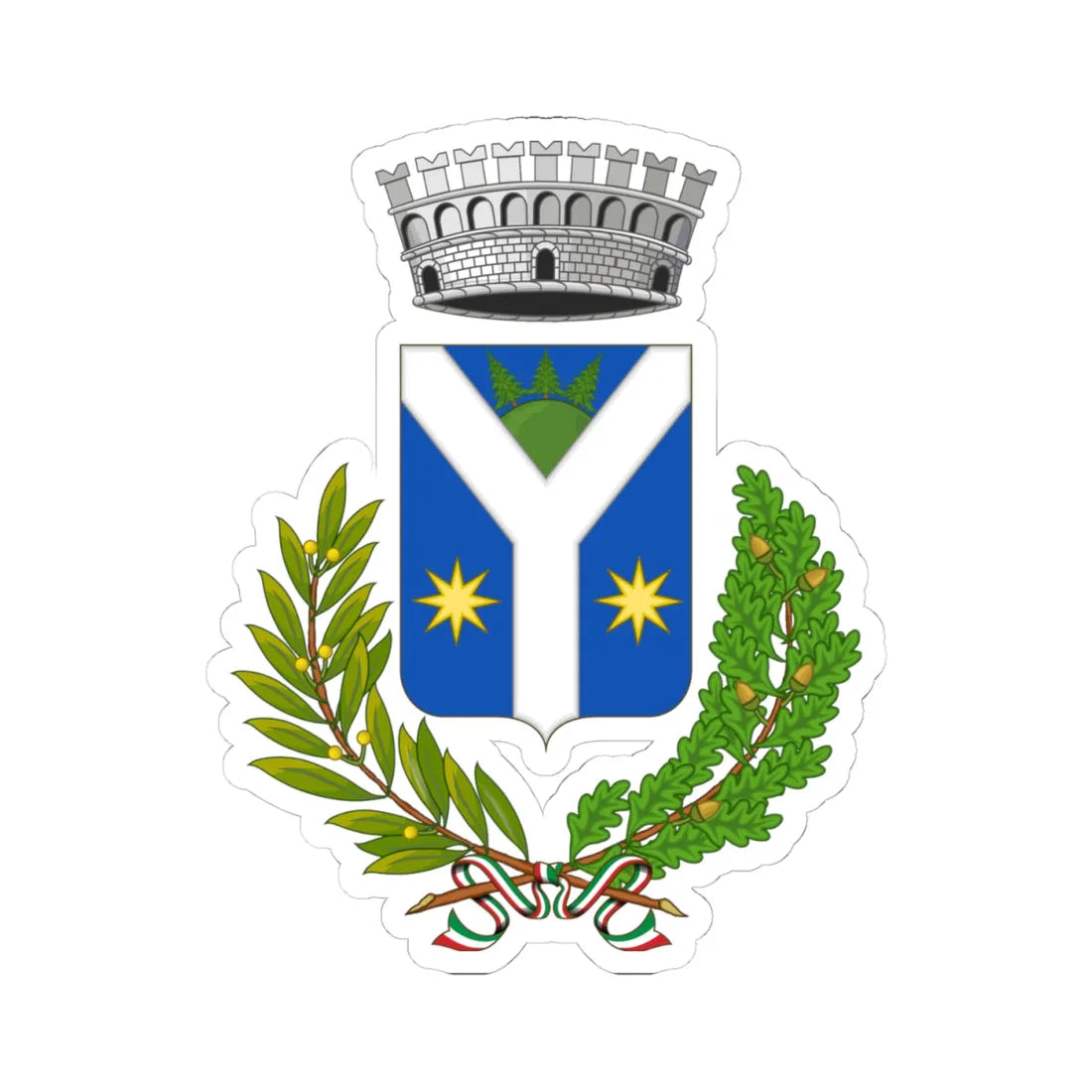 Pallare-Stemma (Italy) (Coat of Arms) STICKER Vinyl Kiss-Cut Decal 4 Inch White - The Sticker Space