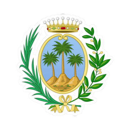 Palma di Montechiaro-Stemma (Italy) (Coat of Arms) STICKER Vinyl Kiss-Cut Decal 2 Inch White - The Sticker Space