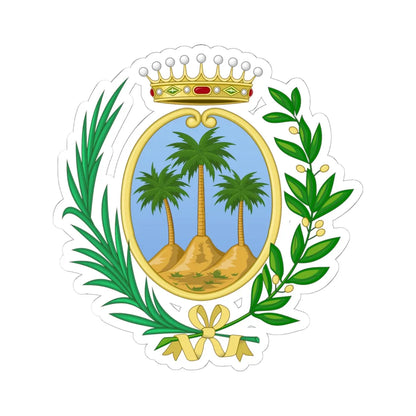 Palma di Montechiaro-Stemma (Italy) (Coat of Arms) STICKER Vinyl Kiss-Cut Decal 6 Inch White - The Sticker Space