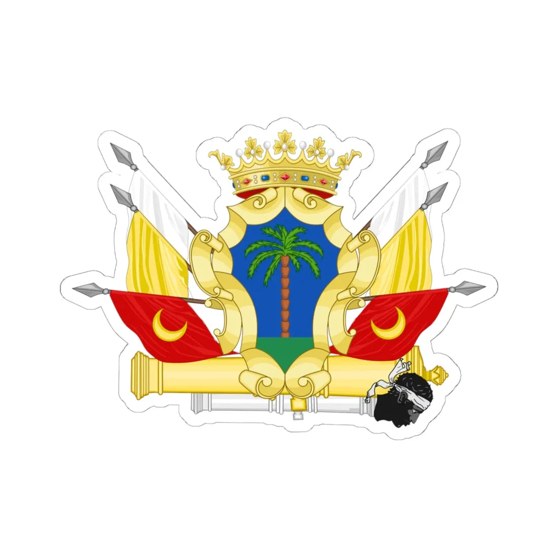 Palmi-Stemma (Italy) (Coat of Arms) STICKER Vinyl Kiss-Cut Decal 6 Inch White - The Sticker Space