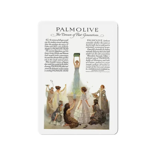 Palmolive ad, Ladies' Home Journal, May 1915 (Magazine Illustration) Refrigerator Magnet 2 Inch Die-Cut - The Sticker Space