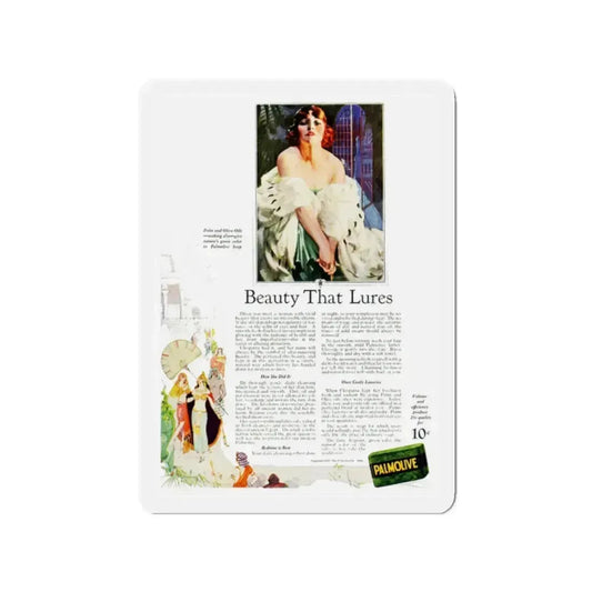 Palmolive ad, Ladies' Home Journal, September 1923 (Magazine Illustration) Refrigerator Magnet 2 Inch Die-Cut - The Sticker Space