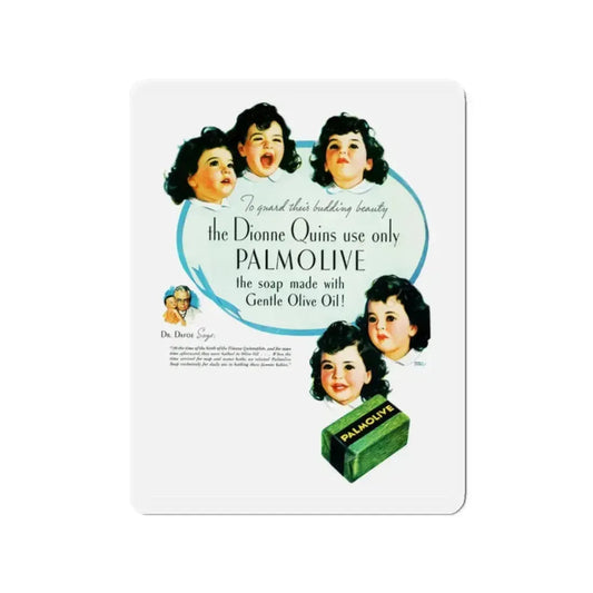 Palmolive ad, Liberty, November 21, 1936 (Magazine Illustration) Refrigerator Magnet 2 Inch Die-Cut - The Sticker Space
