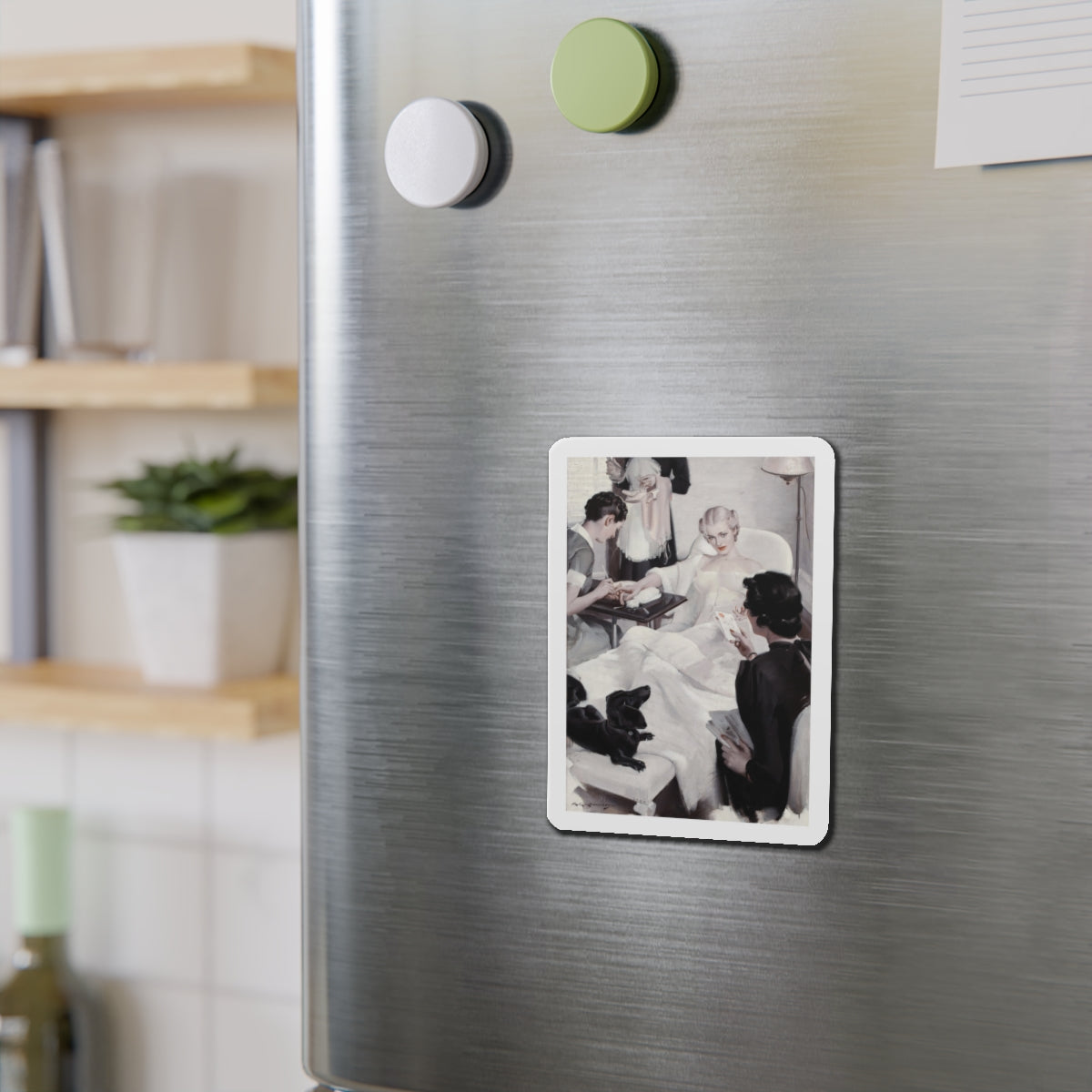 Pampered Treatment (Magazine Illustration) Refrigerator Magnet-The Sticker Space