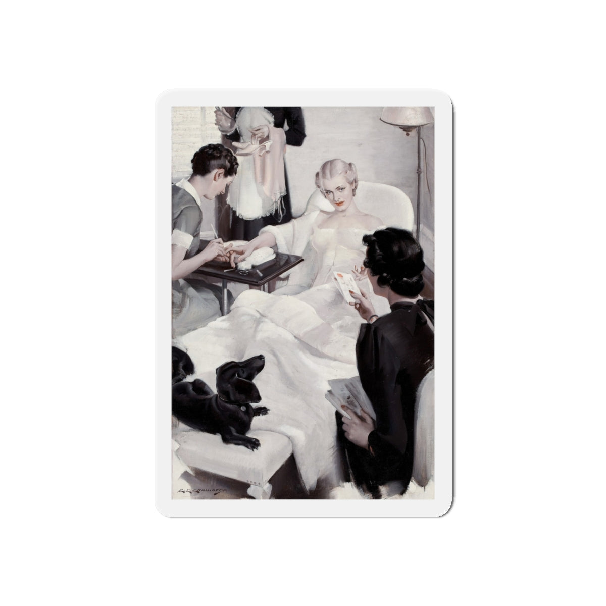 Pampered Treatment (Magazine Illustration) Refrigerator Magnet-5" x 5"-The Sticker Space