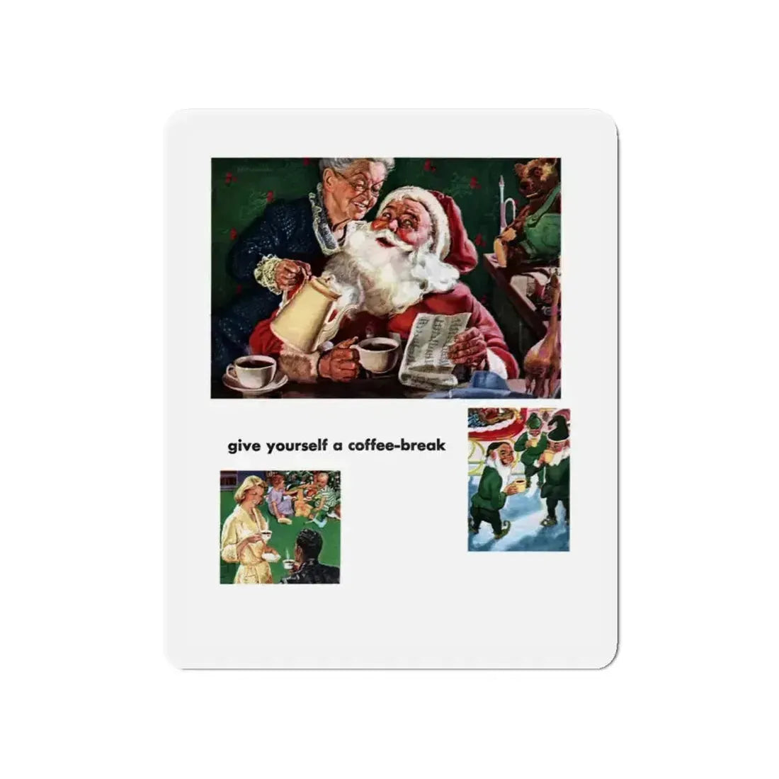 Pan-American Coffee Bureau ad, This Week Magazine, December 21, 1952 (Magazine Illustration) Refrigerator Magnet 4 Inch Die-Cut - The Sticker Space