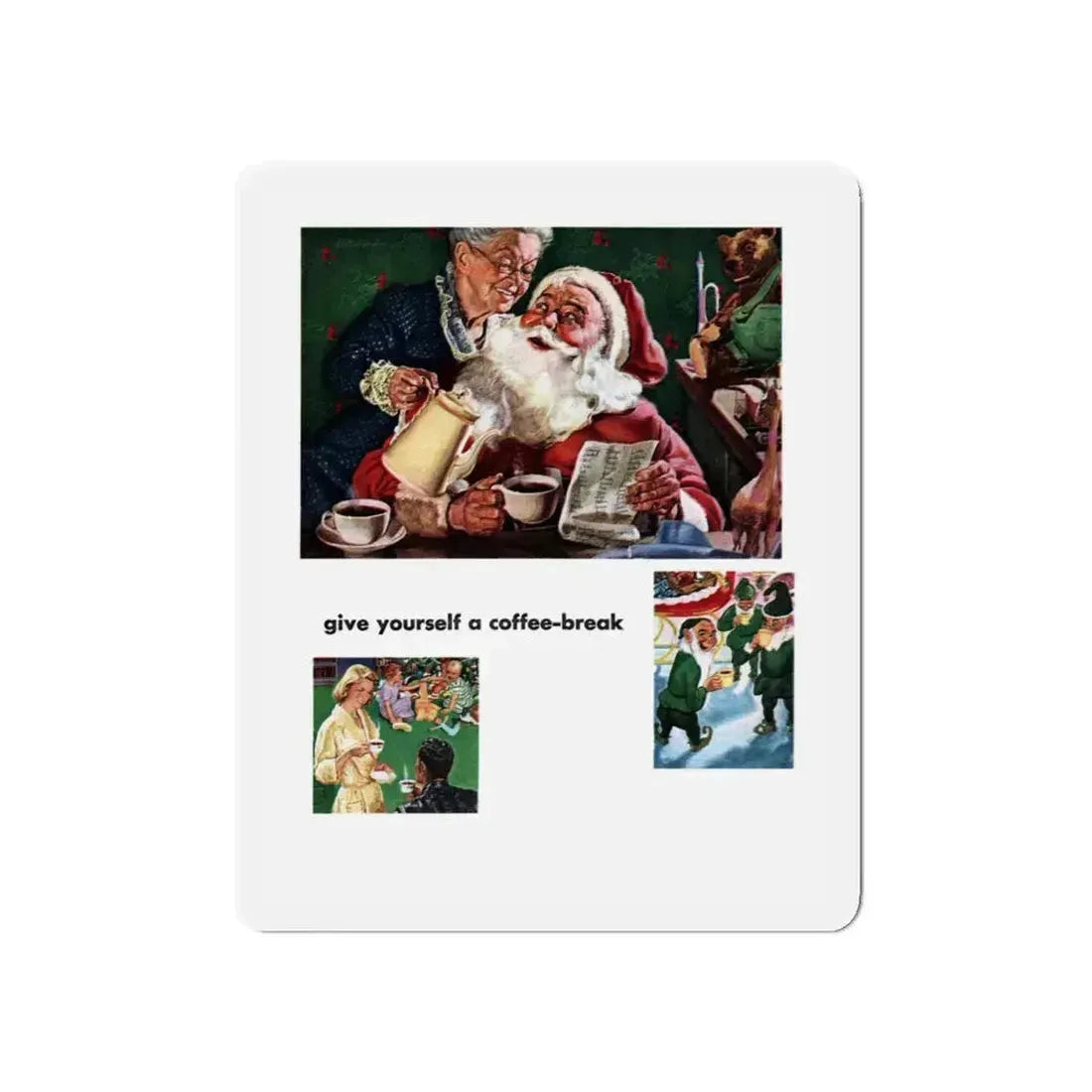 Pan-American Coffee Bureau ad, This Week Magazine, December 21, 1952 (Magazine Illustration) Refrigerator Magnet 5 Inch Die-Cut - The Sticker Space