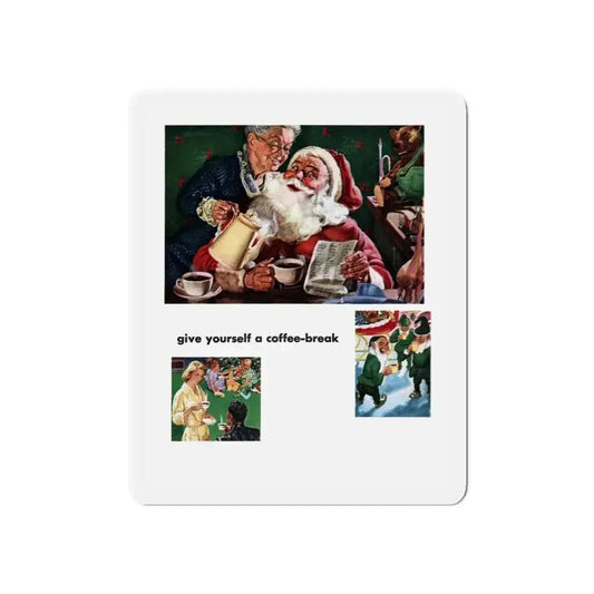 Pan-American Coffee Bureau ad, This Week Magazine, December 21, 1952 (Magazine Illustration) Refrigerator Magnet 6 Inch Die-Cut - The Sticker Space