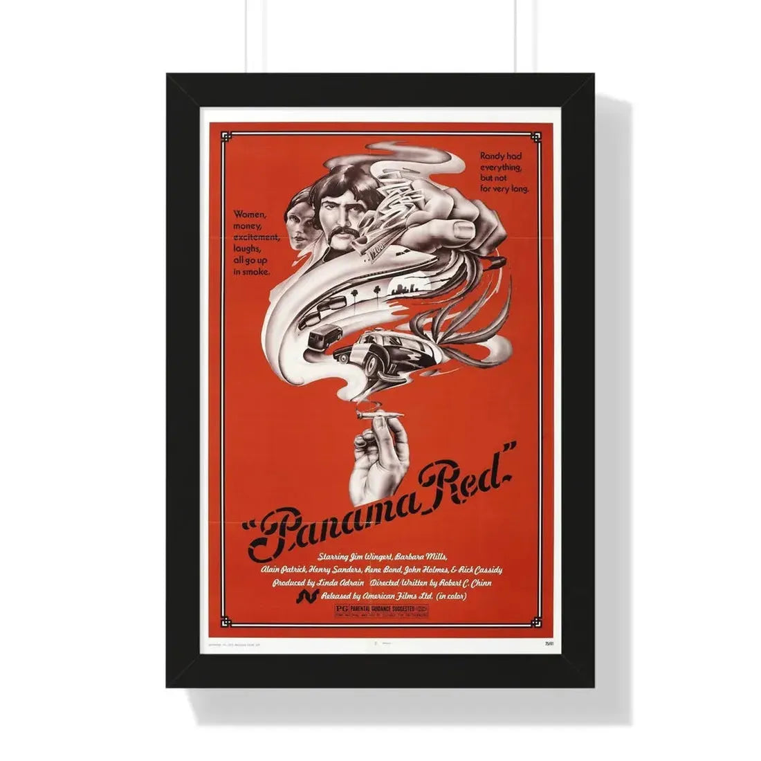 PANAMA RED 1976 - Framed Movie Poster - The Sticker Space