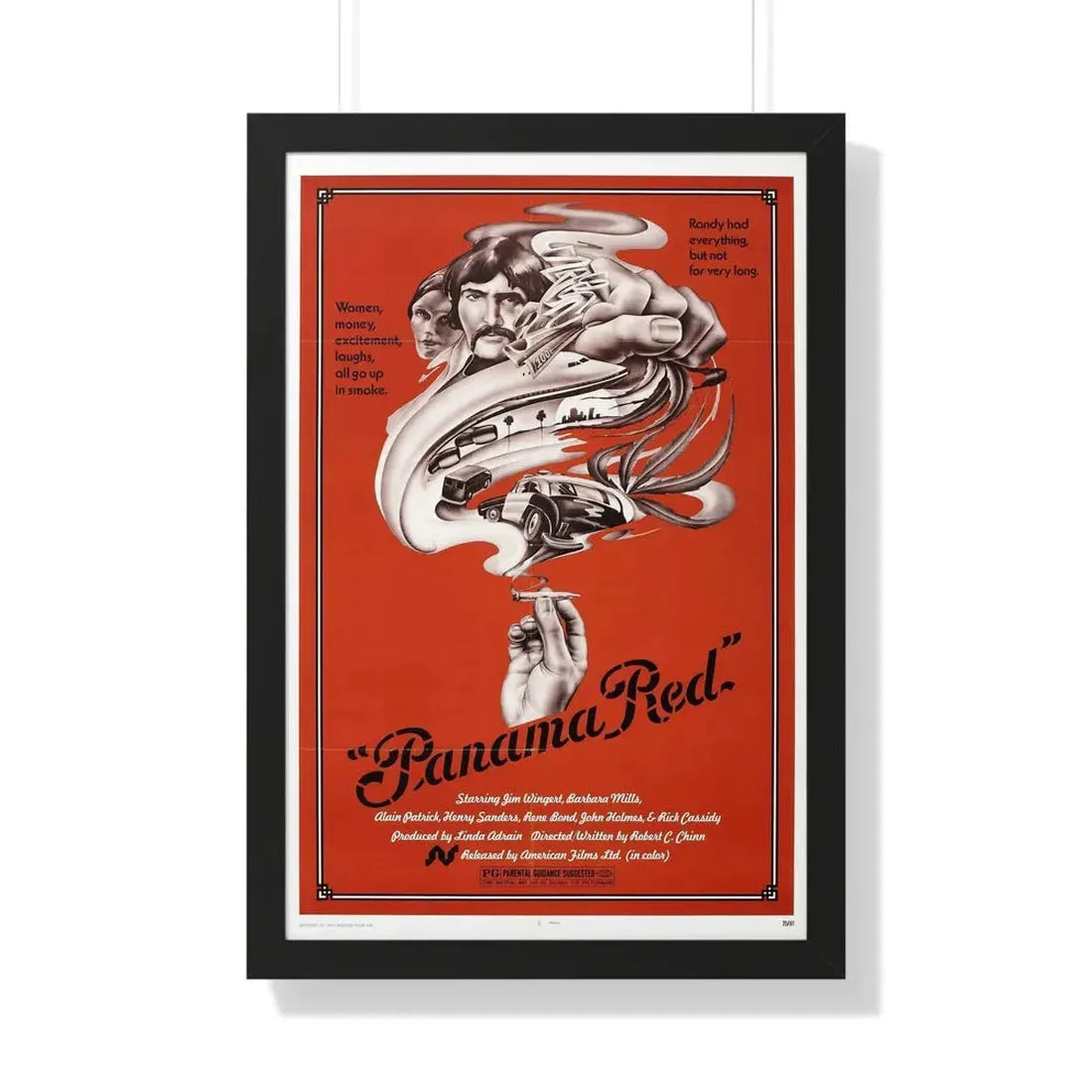 PANAMA RED 1976 - Framed Movie Poster - The Sticker Space