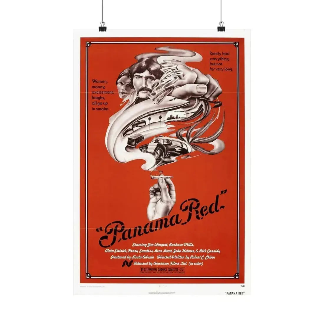 PANAMA RED 1976 - Paper Movie Poster 16″ x 24″ Matte - The Sticker Space