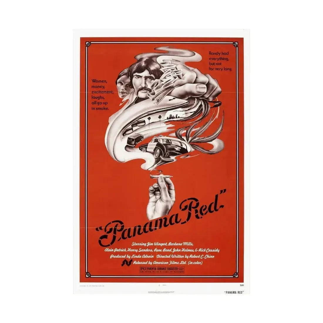 PANAMA RED 1976 - Paper Movie Poster - The Sticker Space