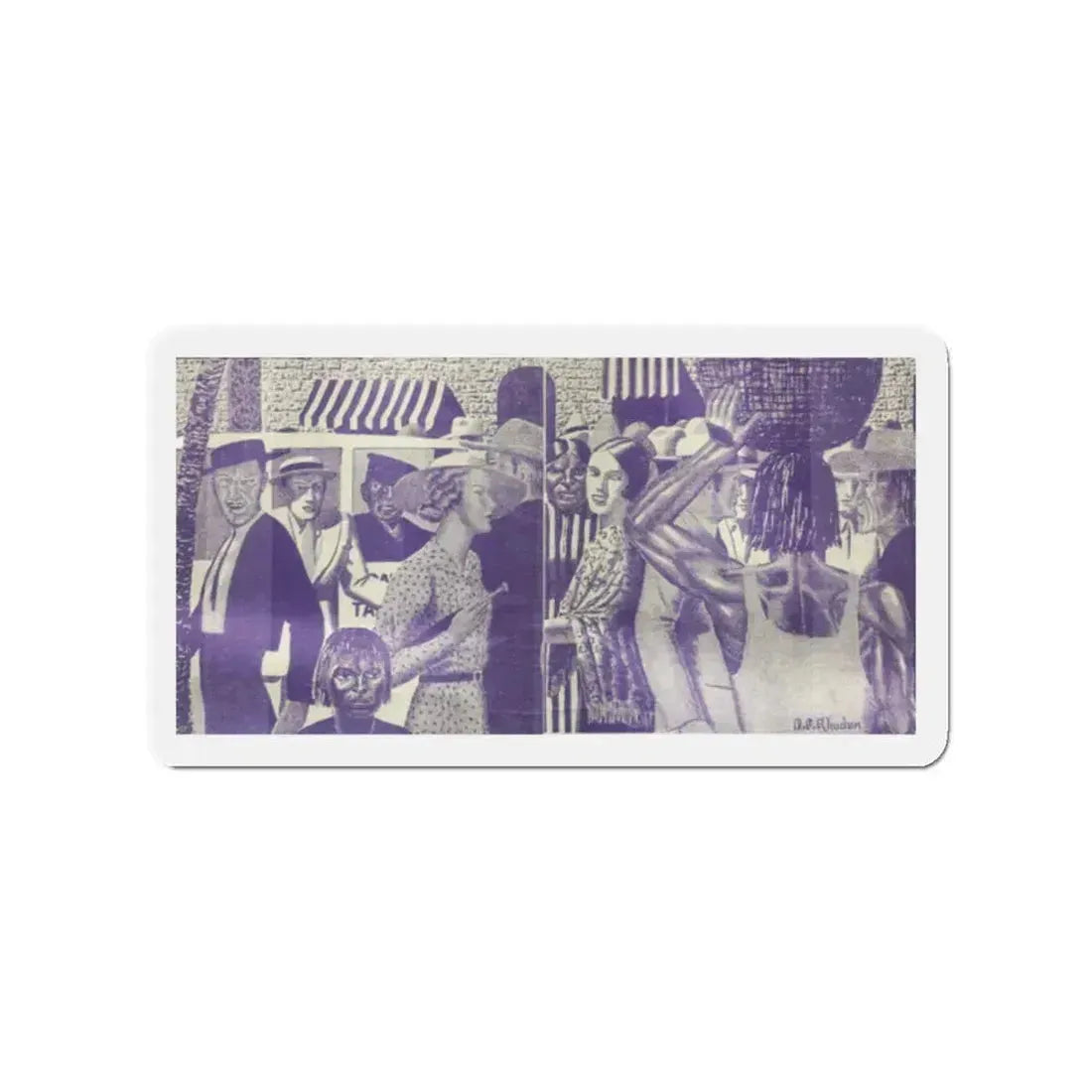 Panamanian Night, The Australian Journal, July 1, 1937 (Magazine Illustration) Refrigerator Magnet 2 Inch Die-Cut - The Sticker Space