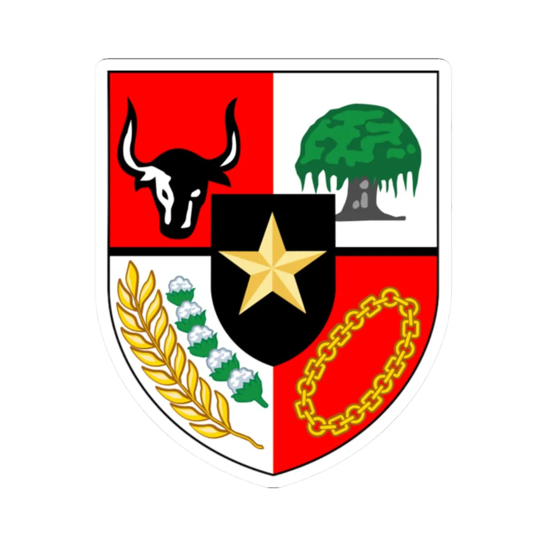 Pancasila (Indonesia) (Coat of Arms) STICKER Vinyl Kiss-Cut Decal 2 Inch White - The Sticker Space