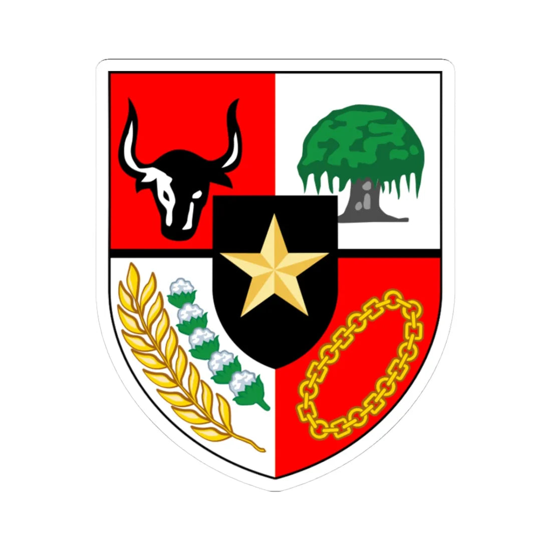 Pancasila (Indonesia) (Coat of Arms) STICKER Vinyl Kiss-Cut Decal 3 Inch White - The Sticker Space