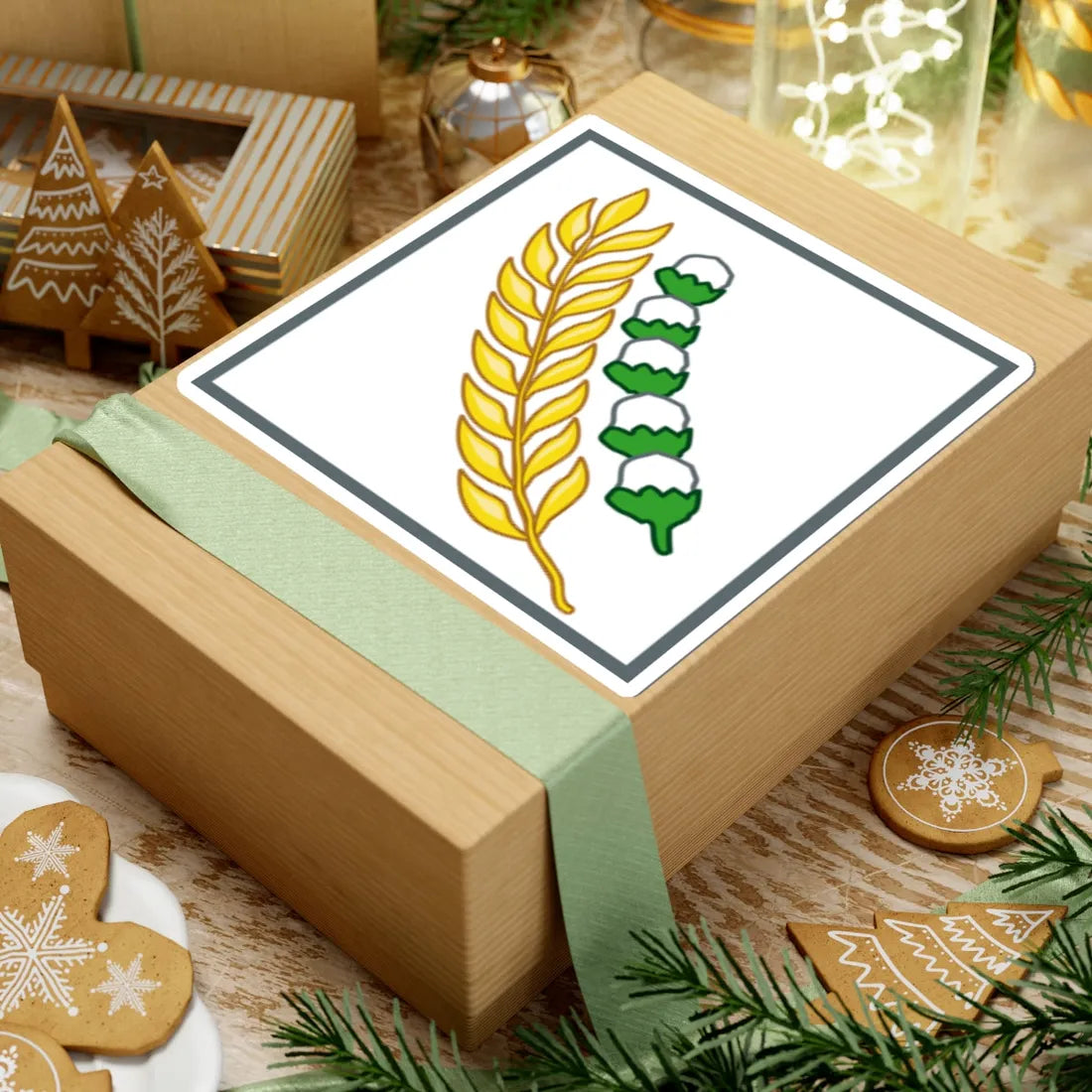 Pancasila Sila 5 Rice and Cotton (Indonesia) (Coat of Arms) STICKER Vinyl Kiss-Cut Decal - The Sticker Space