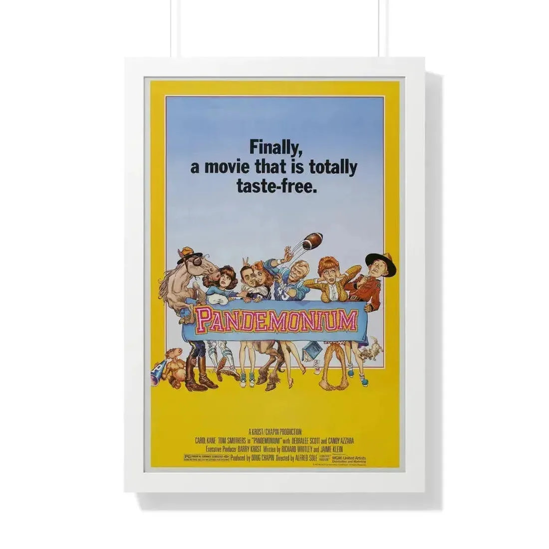 PANDEMONIUM 1982 - Framed Movie Poster 20" x 30" White - The Sticker Space