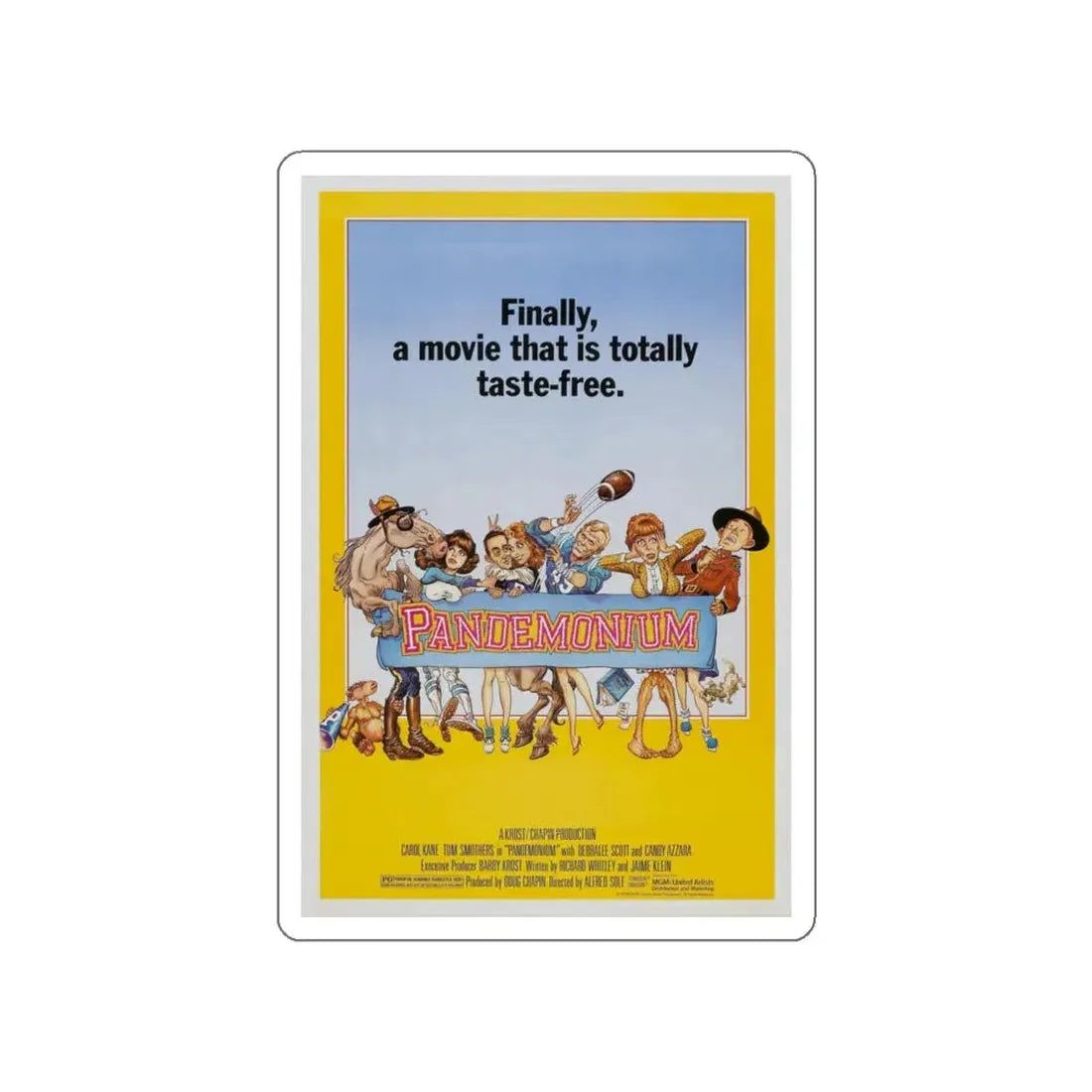 PANDEMONIUM 1982 Movie Poster STICKER Vinyl Die-Cut Decal 4 Inch - The Sticker Space