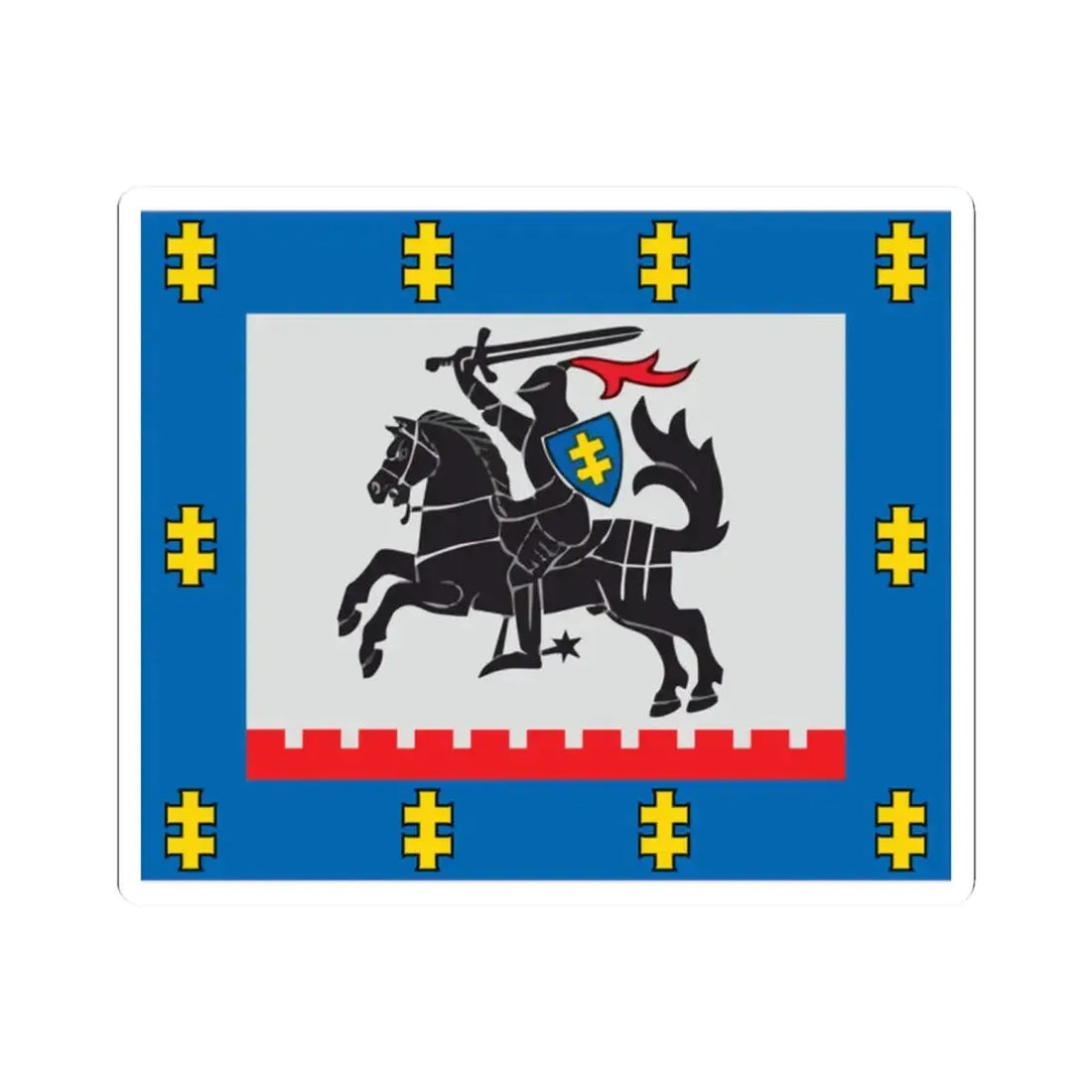 Panevezys County flag (Lithuania) STICKER Vinyl Kiss-Cut Decal 2 Inch White - The Sticker Space