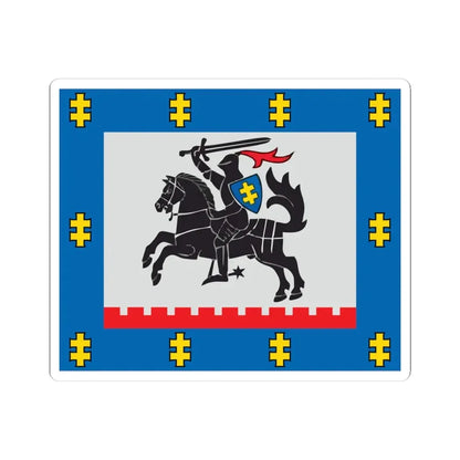 Panevezys County flag (Lithuania) STICKER Vinyl Kiss-Cut Decal 4 Inch White - The Sticker Space