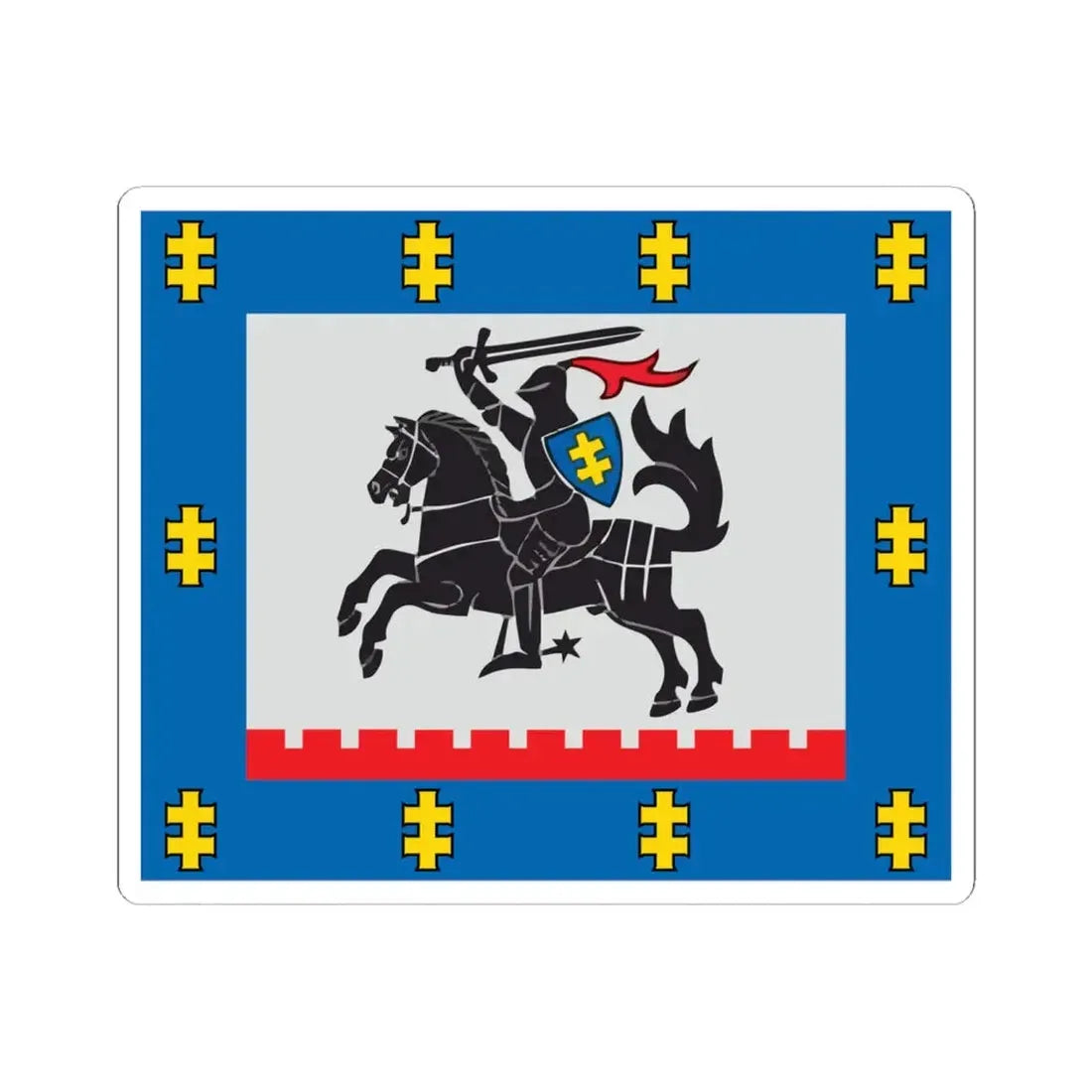 Panevezys County flag (Lithuania) STICKER Vinyl Kiss-Cut Decal 6 Inch White - The Sticker Space