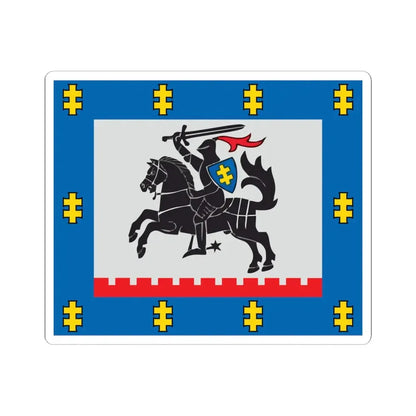 Panevezys County flag (Lithuania) STICKER Vinyl Kiss-Cut Decal 6 Inch White - The Sticker Space