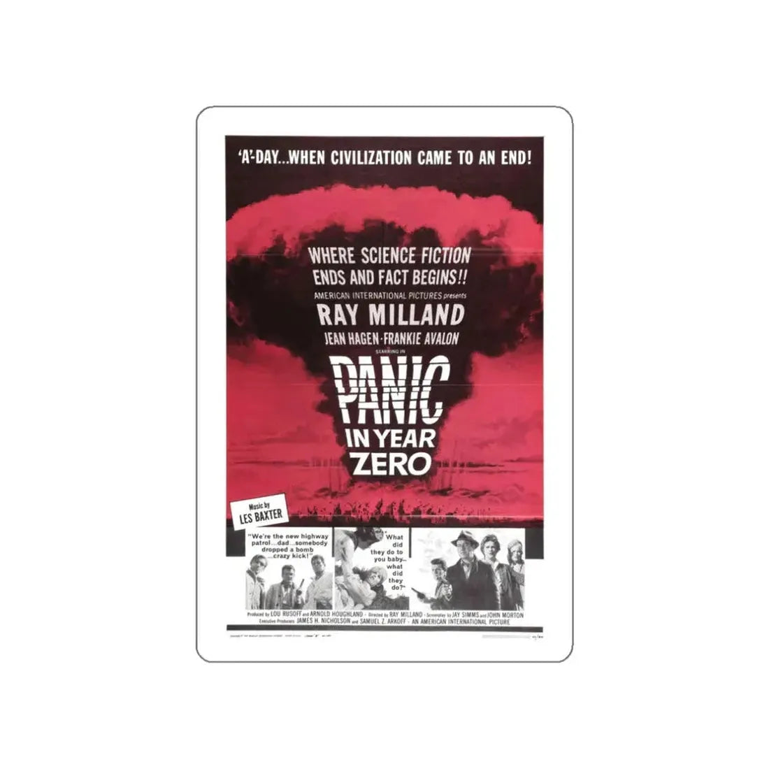 PANIC IN YEAR ZERO 1962 Movie Poster STICKER Vinyl Die-Cut Decal 3 Inch - The Sticker Space