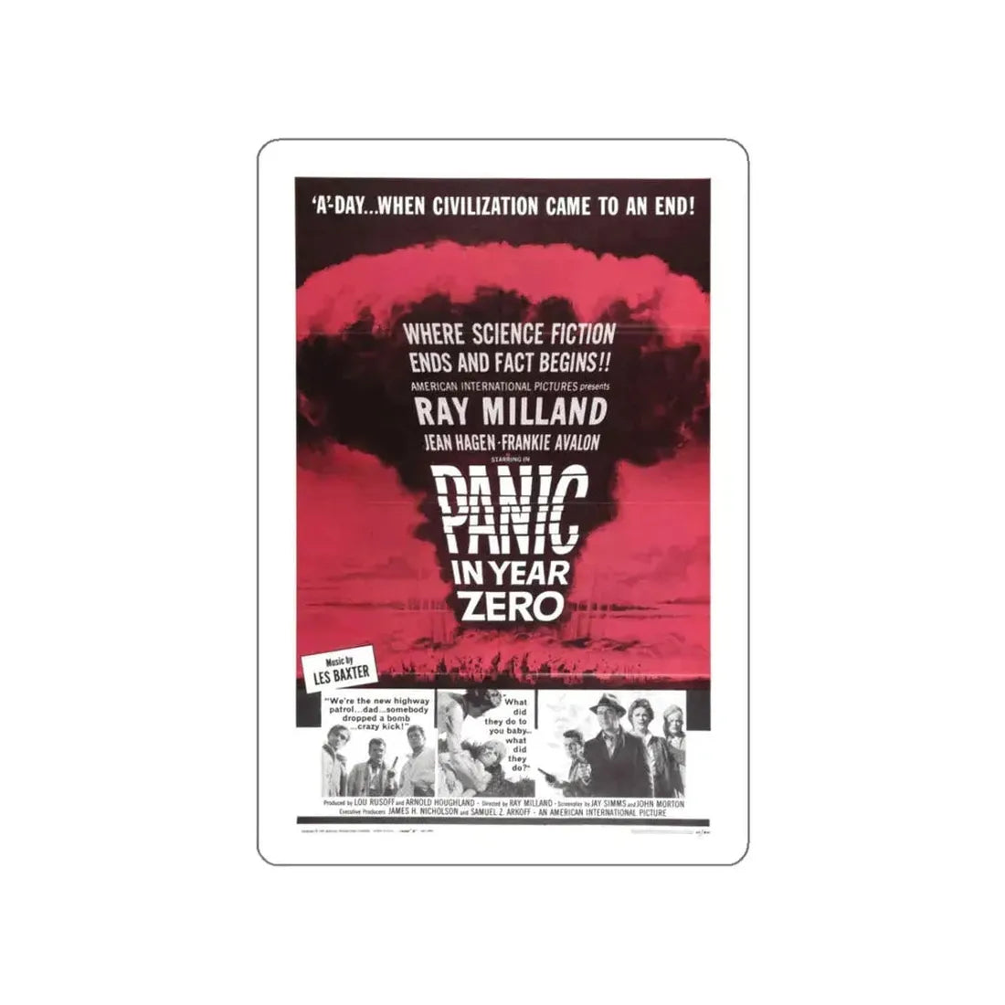 PANIC IN YEAR ZERO 1962 Movie Poster STICKER Vinyl Die-Cut Decal 4 Inch - The Sticker Space