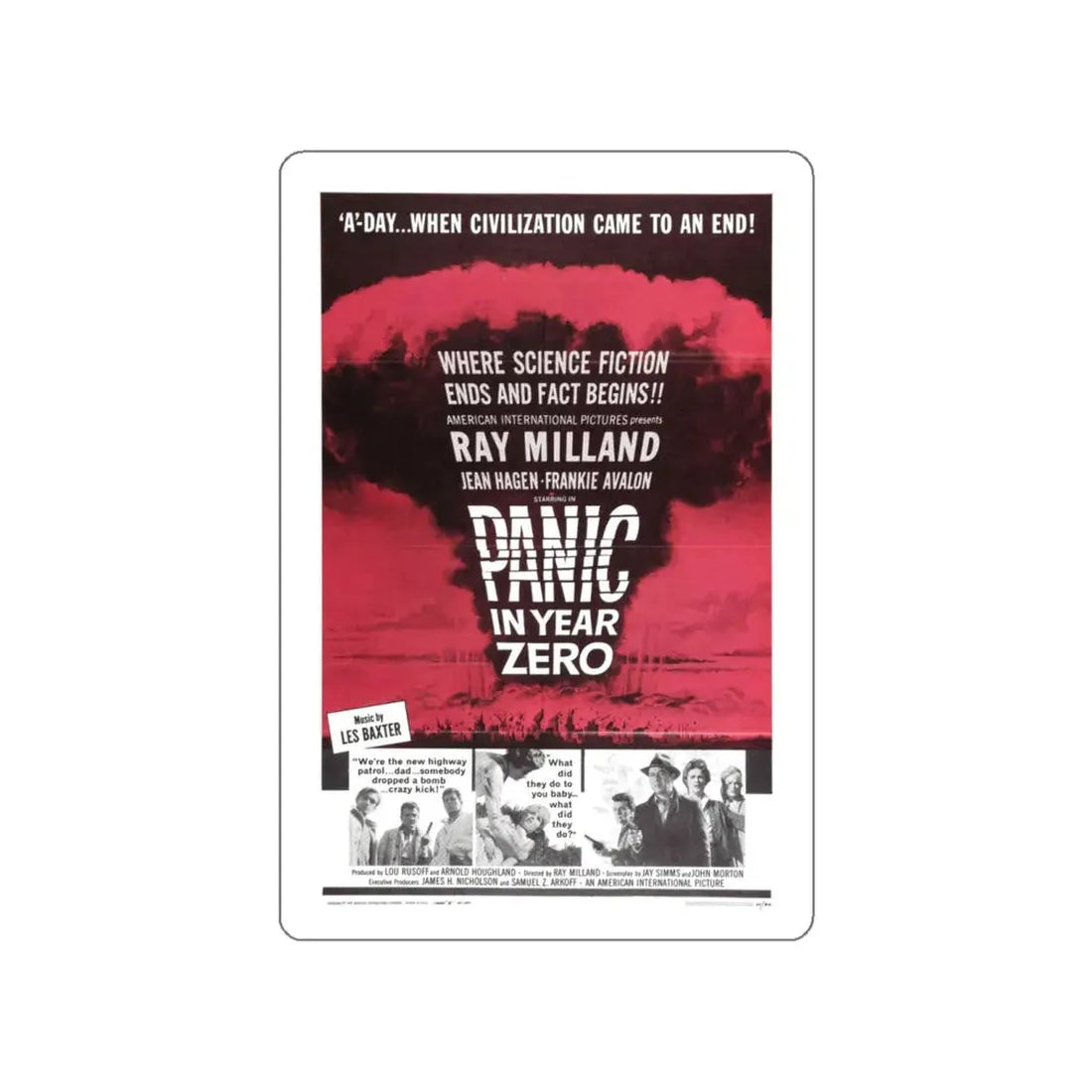 PANIC IN YEAR ZERO 1962 Movie Poster STICKER Vinyl Die-Cut Decal - The Sticker Space