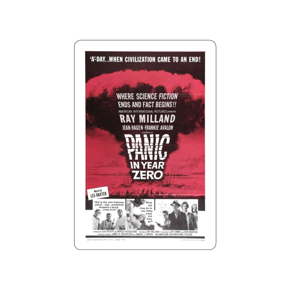 PANIC IN YEAR ZERO 1962 Movie Poster STICKER Vinyl Die-Cut Decal-White-The Sticker Space